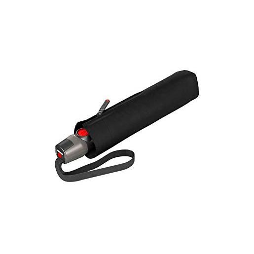 Knirps - ombrello tascabile t. 200 duomatic solids - a scomparsa automatica - pieghevole - resistente alle intemperie - antivento - nero