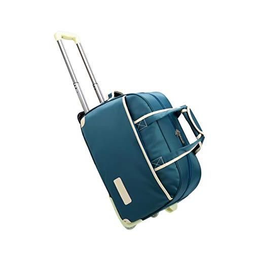 KRUIHAN viaggi di rotolamento della valigia sacchetto impermeabile unisex affari addensare ruote borsetta moda(blu)