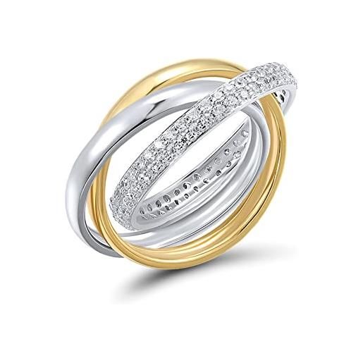 Santuzza, anello in argento sterling 925 con zirconia cubica, diamanti finti, per donne, zirconia cubica