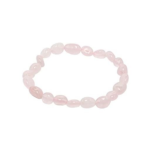 rainbow safety braccialetto di pietre naturali elasticizzato bracciale elastico per donna uomo bre (quarzo rosa)