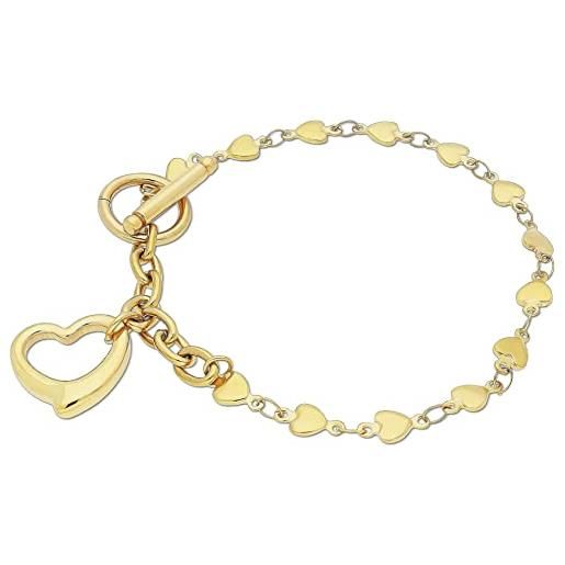 GIOIAPURA lylium, collezione happy love - bracciale donna in acciaio anallergico color oro con charm a forma di cuore. Idea regalo compleanno/anniversaio