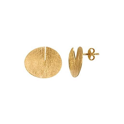 JOI D'ART orecchini in oro taglio | progettato da joidart | collezione taglio | metallo placcato oro 24k | orecchini a bottone piccoli | 0,90 x 1,00