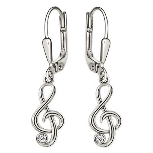 CLEVER SCHMUCK clever gioielli orifenidi orecchini come orecchinipiccolo anello chiave con zircone in argento 925