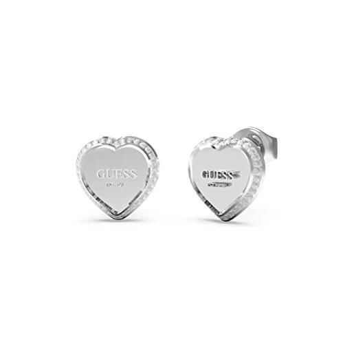 GUESS orecchini pulsante cuore fine heart jube01427jwrht-u/jube01427jwygt-u, única, metallo non prezioso, non è una pietra preziosa