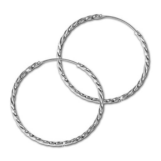 SilberDream orecchini - orecchini a cerchio, diametro 40 mm 925 orecchini a cerchio in argento sdo87124