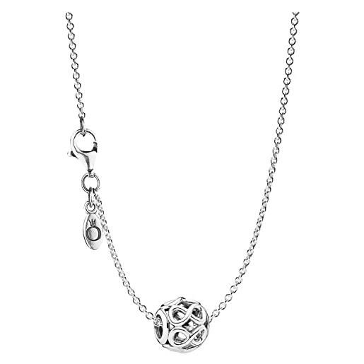 Pandora 08050 - collana con ciondolo con simbolo dell'infinito, elegante collana da donna, splendido set regalo per donne alla moda