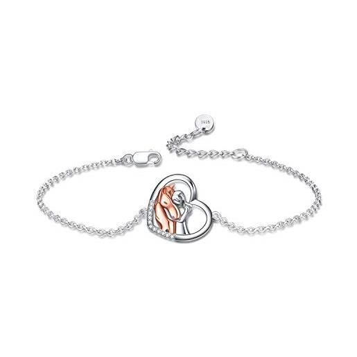 YFN horse jewelry gift 925 sterling silver girls horse regolabile bracciale per donne ragazze (rose)