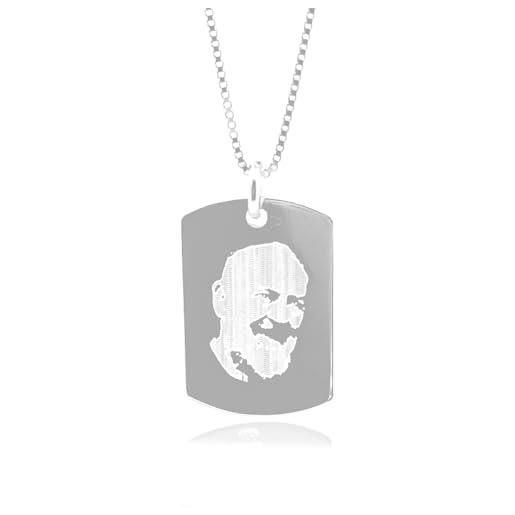 Medaglia di Padre Pio in argento sterling: collana cattolica in stile vintage - Italia