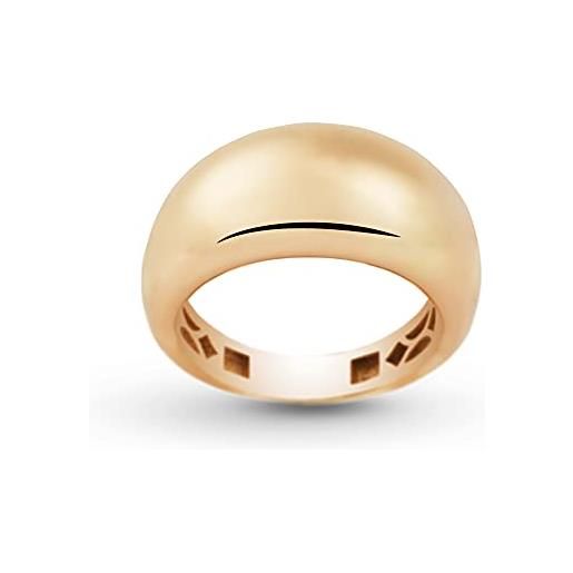 Artlinea, anello a fascia bombato in oro giallo lucido 18 carati, gioiello realizzato interamente in oro 750 con esclusiva lavorazione lucida, misura 25, made in italy