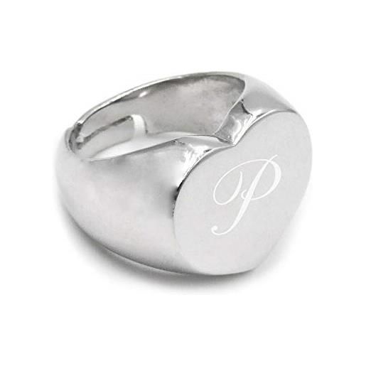 Damiano Argenti anello cuore grande in argento con incisione personalizzata inclusa argento