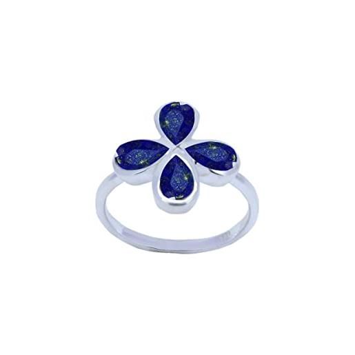 Generic anelli d'argento massiccio di lapislazzuli blu sfaccettati a forma di pera con pietre preziose naturali - buoni gioielli, negozi di buona vendita, regalo per gioielli per l'indipendenza-sr-11it