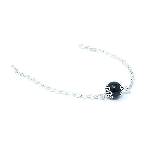 Bracciale Corbula Tao In Argento 925 - Fatto A Mano In Sardegna, Regolabile 17-20 Cm, Chiusura Moschettone