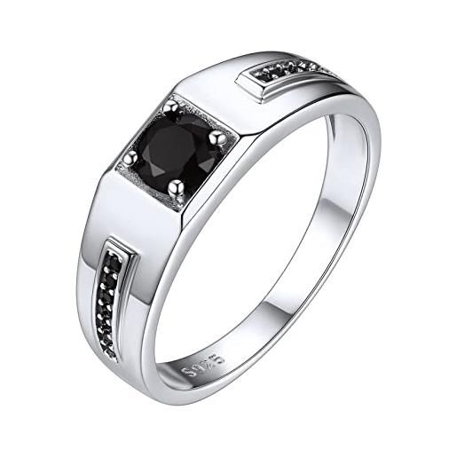 ChicSilver chici. Silver anello da uomo con pietra zirconi neri anello nuziale argento con zirconi anello da uomo con diamanti misura 22