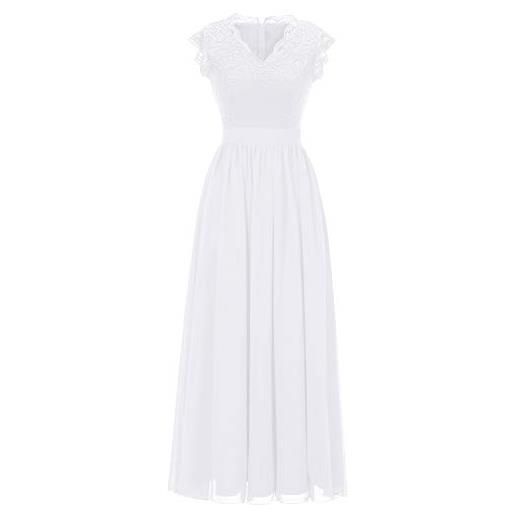 Dressystar abito da donna, maxi lungo, da sera, elegante, per matrimoni e cocktail, corto verde pavone, xxl