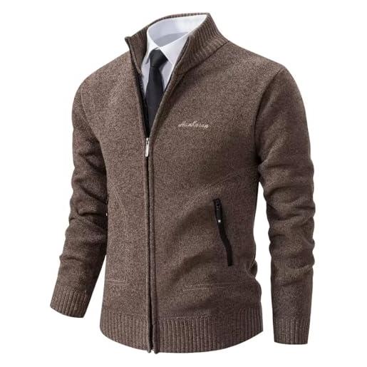 Shuanghao uomo giacca cardigan magliaone di felpato cardigan casual maglioni con zip e cappuccio abbigliamento autunno invernale calda morbida elegante outwear tops per uomo rosso 2xl