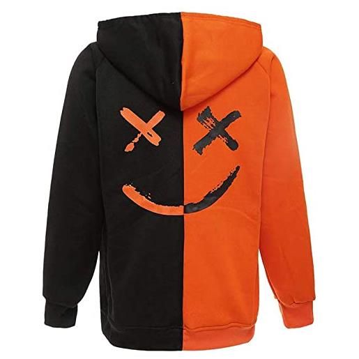 Covisoty felpa uomo con cappuccio techwear colori a contrasto stampa hip hop sweatshirt pullover tops nero 4xl