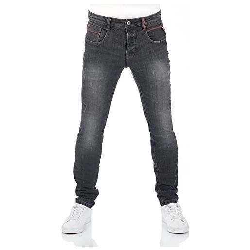 riverso rivcaspar - jeans da uomo, slim fit, look usato, in cotone, denim elasticizzato, nero, blu, grigio, w29 w30 w31 w32 w33 w34 w36 w38 w40, light blue (l139), 36w x 30l