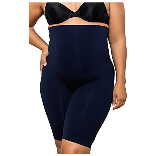 FarmaCell bodyshaper 603y (blu, m) shorts, guaina dimagrante snellente donna, anticellulite, contenitiva, modellante, vita alta