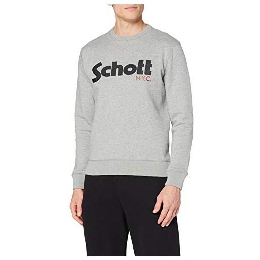 Schott NYC swcrew felpa, nero (black black), xx-large uomo