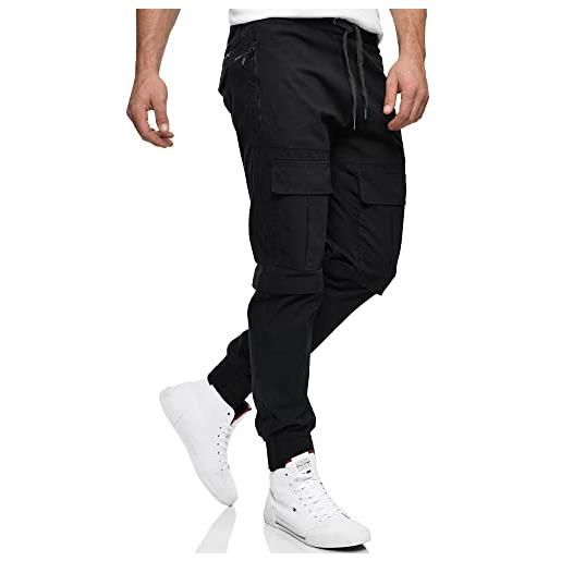 Indicode uomini dennis cargo pants | pantaloni cargo in 98% cotone con 6 tasche black xl