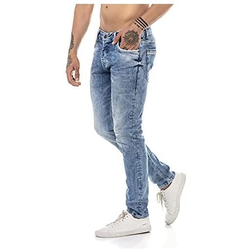 Redbridge jeans da uomo pantaloni denim stile straight cut blu chiaro w31l32