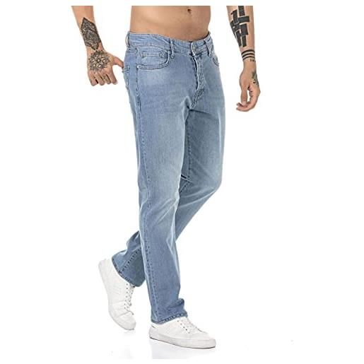 Redbridge jeans da uomo pantaloni denim stile straight cut blu chiaro w29l32