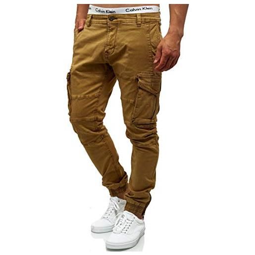 Indicode uomini alex cargo pants | pantaloni cargo in cotone con 6 tasche dk grey xl
