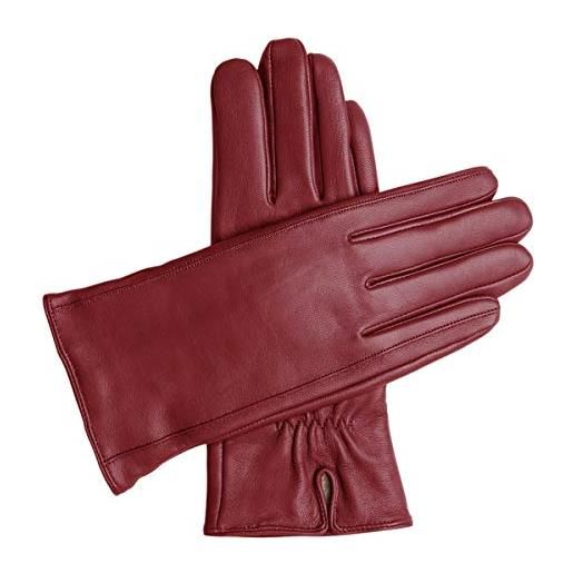Downholme guanti pelle classici - guanti invernali donna con fodera in cashmere (rosa, m)