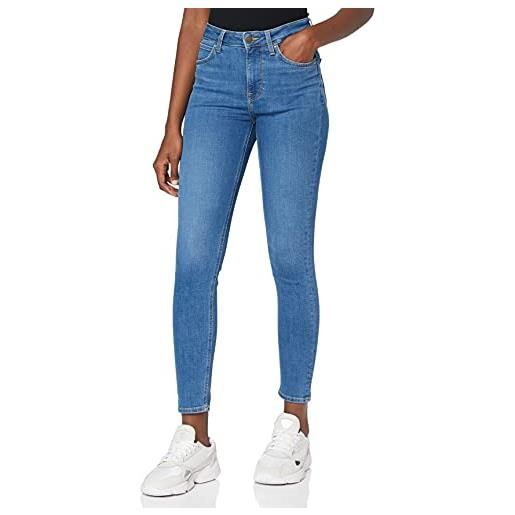 Lee scarlett high jeans, blu (mid copan), 32w / 33l donna