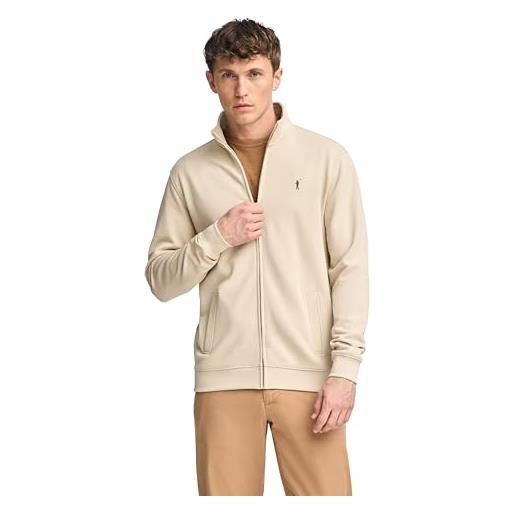 Polo Club felpa uomo con cerniera e collo alto blu navy - sweatshirt zipper senza cappuccio lavoro 100% cotone