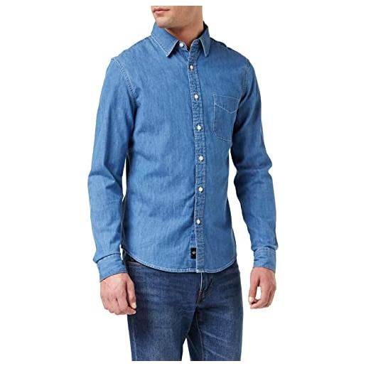 Dockers original shirt slim camicia, aquatic bel air blue, xxl uomo