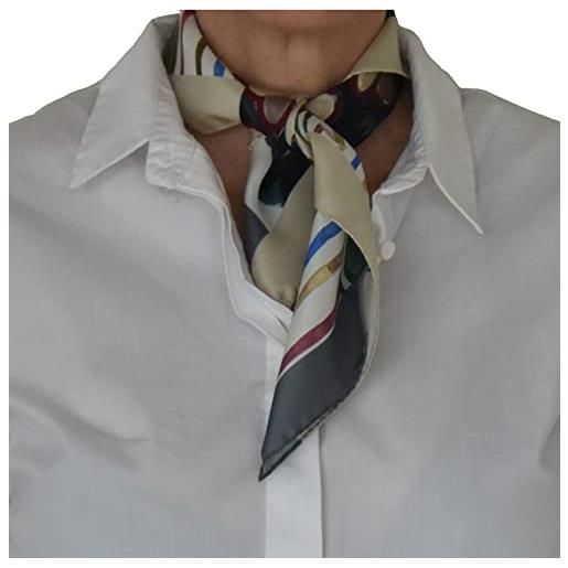 Silk of Como foulard in seta per donna - taglia unica 52x52 stile quadrato - scialle elegante - sciarpa pashmina - idee regalo per donna (opaia)