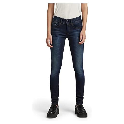 G-STAR RAW women's lynn mid super skinny jeans, blu (faded blue d15266-9136-a889), 28w / 30l