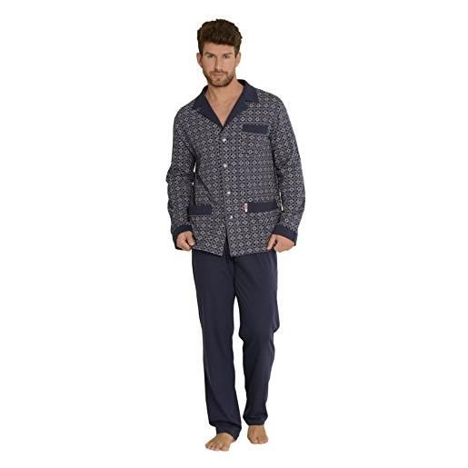 FOREX Lingerie elegante pigiama da uomo in 100% cotone pigiama da casa dal design straordinario, grafite, l
