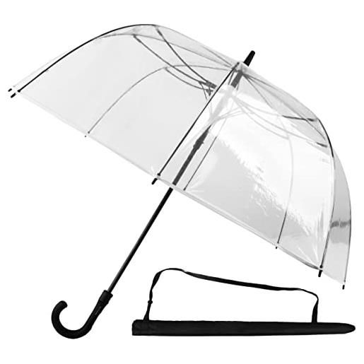 Sternenfunke ombrello a campana trasparente grande xxl ø112 cm ombrello trasparente | ombrello matrimonio xxl coppia di sposi | ombrello trasparente incl. Borsa da trasporto | bordo bianco
