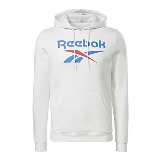 Reebok grande logo impilato maglia di tuta, nero, xl uomo