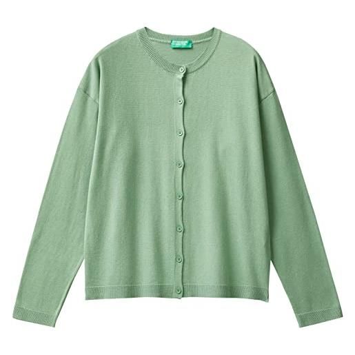 United Colors of Benetton maglione cardigan 103cd500i donna, bianco 074, s