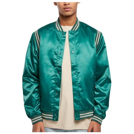 Urban Classics satin college jacket giacca, green, l uomini