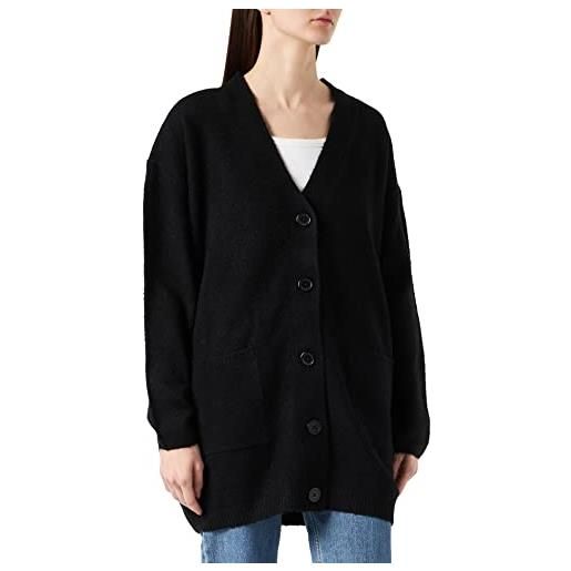Urban Classics ladies chunky fluffy knit cardigan maglione, nero, 5x-large donna