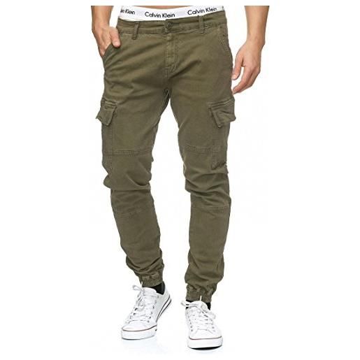 Indicode uomini august cargo pants | pantaloni cargo in cotone con 6 tasche lt grey xl