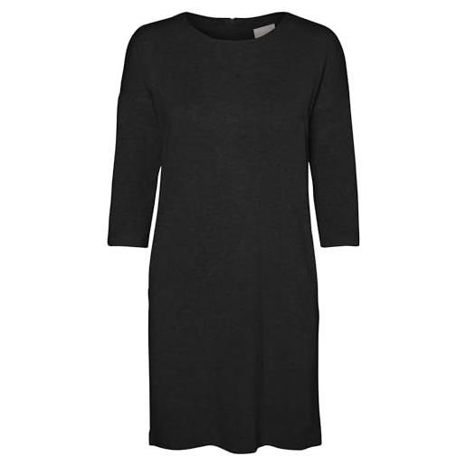 Vero moda vmglory vipe aura 3/4 dress noos, vestito donna, nero (black), 40 (taglia produttore: large)