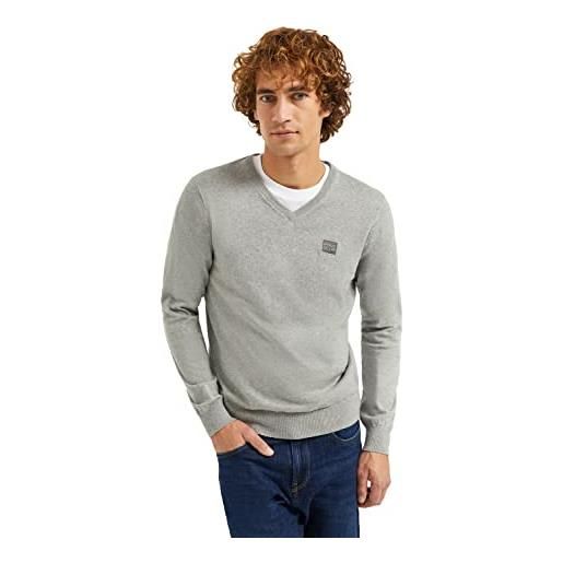 Polo Club maglione uomo scollo v nero - pullover leggero cotone