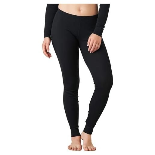 LAPASA donna 100% lana merino leggings termici peso medio lunghi traspiranti pantaloni l49 nero (pantaloni) xs
