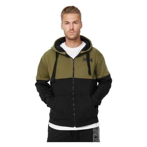 Lonsdale lucklawhill sweatshirt, olive/black/white, xxl men's
