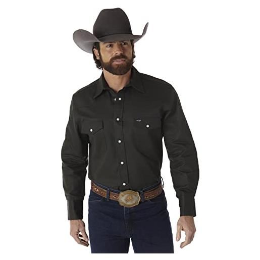 Wrangler - camicia da uomo a maniche lunghe, da cowboy cachi l altamente