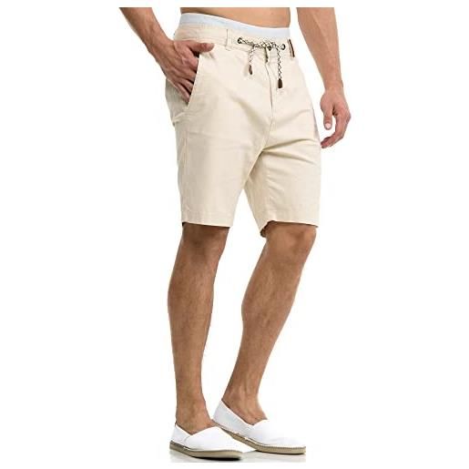 Indicode uomini bowmanville shorts | pantaloncini in lino e cotone navy xxl