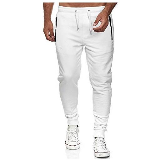 Redbridge pantalone sportivo per uomo joggers tuta in cotone bianco xs