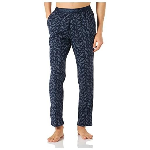 Emporio Armani pattern mix-set pigiama a maniche lunghe e pantaloni, logo ewa, l uomo