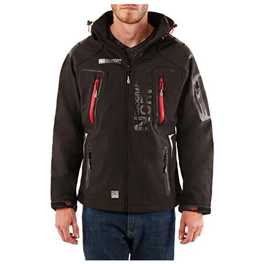 Geographical Norway uomo softshell funzionale giacca per esterno idrorepellente - nero, l