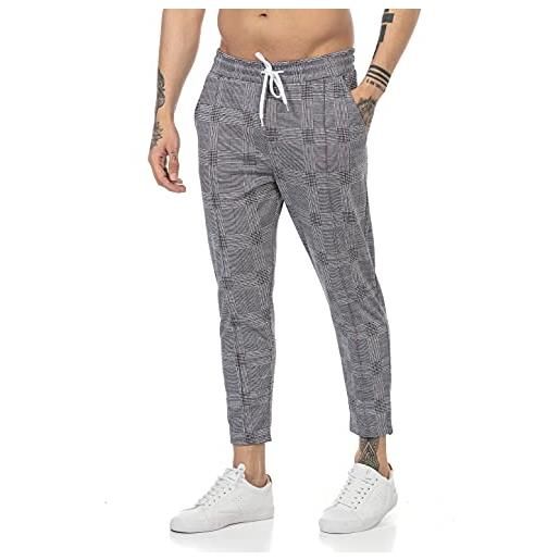 Redbridge pantalone slim a quadri cotone comfort casual elegante grigio xxl